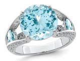 Large 7.40 Carat (ctw) Swiss Blue Topaz Ring in Sterling Silver